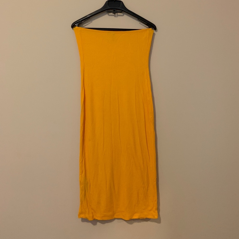 ASOS Yellow Midi Strapless Dress